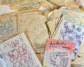 Vintage Embroidery Transfer Collection Iron On Floral Animals Alphabet Craft Patterns
