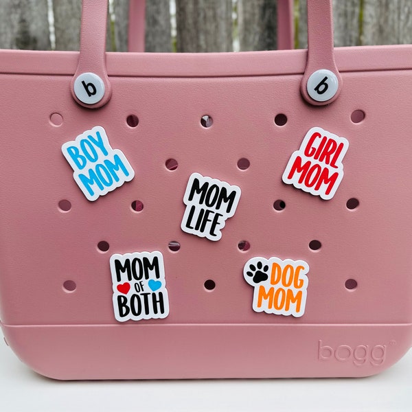 Mom Life, Boy Mom, Girl Mom, Mom of Both, Dance Mom, Cheer Mom, Nurse Life and Dog Mom Tags for Original Bogg Bags Custom Charm Pin