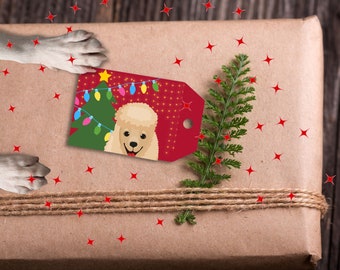 Printable POODLE Dog Christmas Gift Tags, Holiday Tags, Dog Gift Tags, Doggie Gift Tags, Dog Lover Gift Tags, POODLE Lover, Instant Download