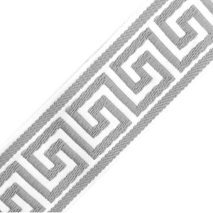 May include: White and gray trim with a Greek key pattern.
