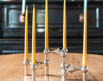 ★8個セット 1960s BMF Quist Stoff Nagel キャンドル BMF Fabric Nail Quist Candle Holder, 1 Piece, Vintage, Chrome