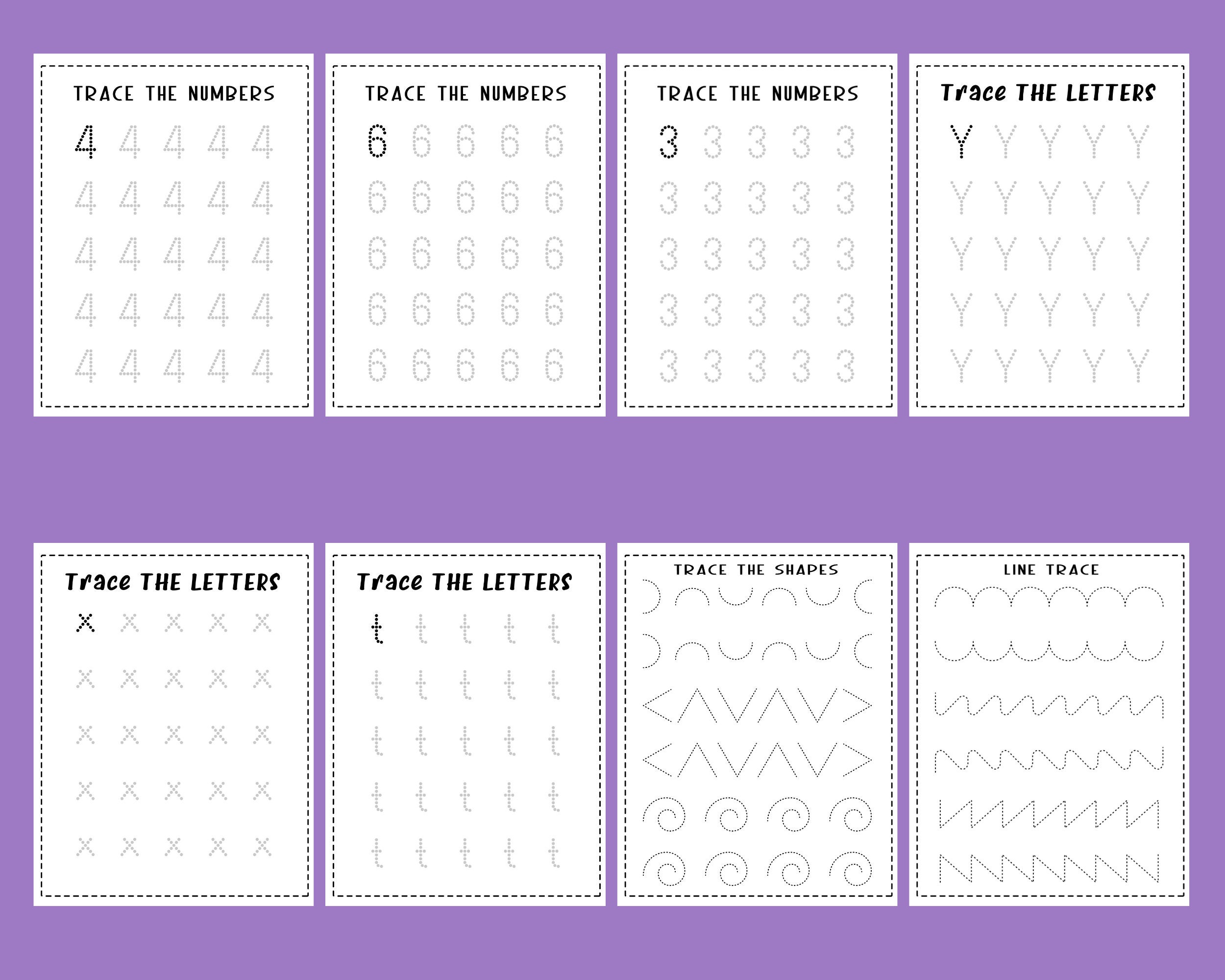 Tracing Guide. Prep Tracing Practice Pre-writing Worksheets Line Tracing - Etsy