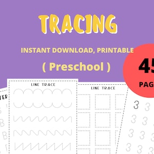 Tracing Practice, Pre-Writing Worksheets, Line Tracing, Toddler, Preschool, Handwriting Practice, Busy Book, Busy Binder, Homeschool