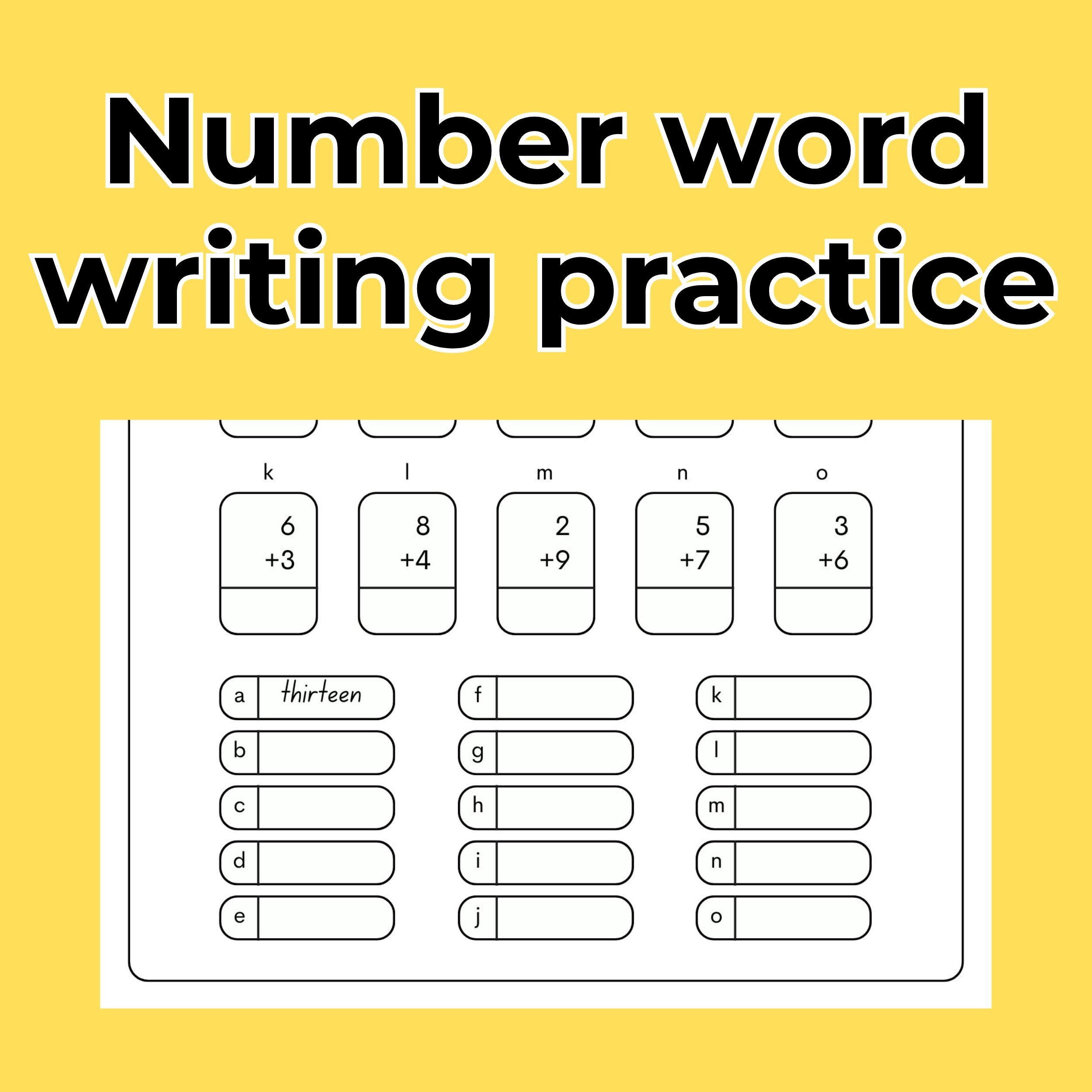 One Digit Addition Worksheet | Digital Download | Writing Practice ...