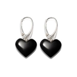 Cherry Baltic Amber Heart Dangle Earrings | Valentine&#39;s Day Gift