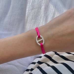 customizable adjustable satin cord bracelet rose