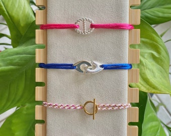 customizable adjustable satin cord bracelet