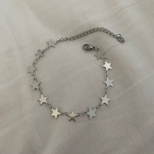 adjustable stainless steel bracelet with stars image 8