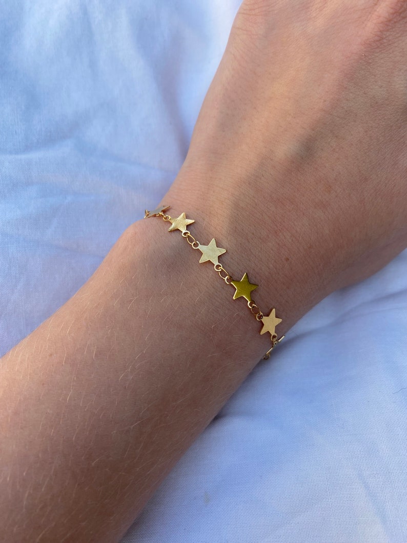 adjustable stainless steel bracelet with stars image 6