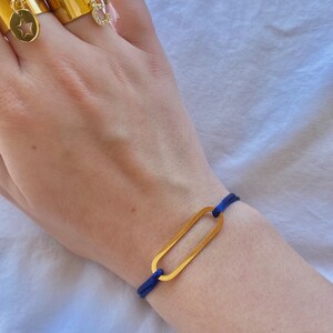 customizable adjustable satin cord bracelet bleu marine