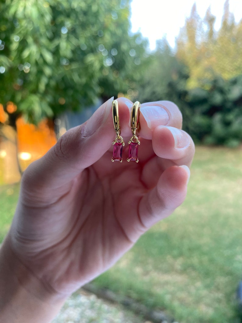 paire de boucles doreille en acier inoxydable rose