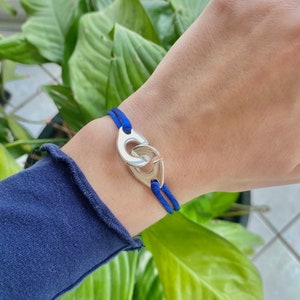 customizable adjustable satin cord bracelet bleu roi