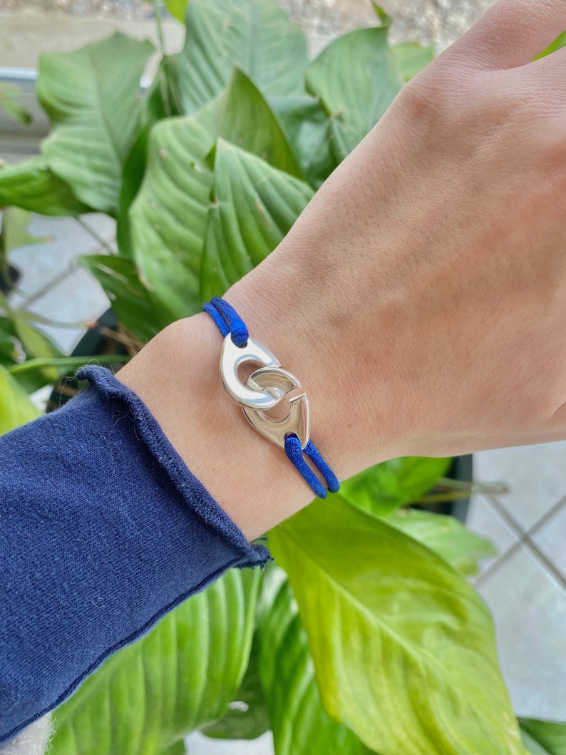 customizable adjustable satin cord bracelet bleu roi