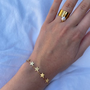 adjustable stainless steel bracelet with stars image 5