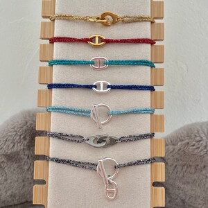 bracelet cordon pailleté ajustable