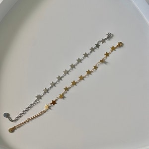 adjustable stainless steel bracelet with stars image 3