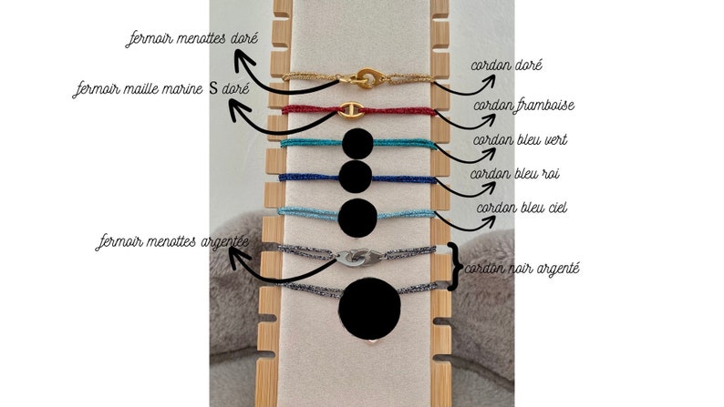 bracelet cordon pailleté ajustable image 9