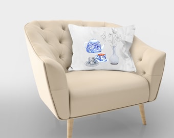 Teapot collection pillow cover from coni blau talavera