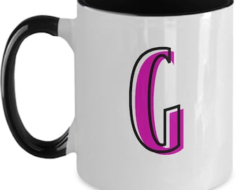 Letter G Coffee Mug: Monogram Initial Cup, Aesthetic Gift