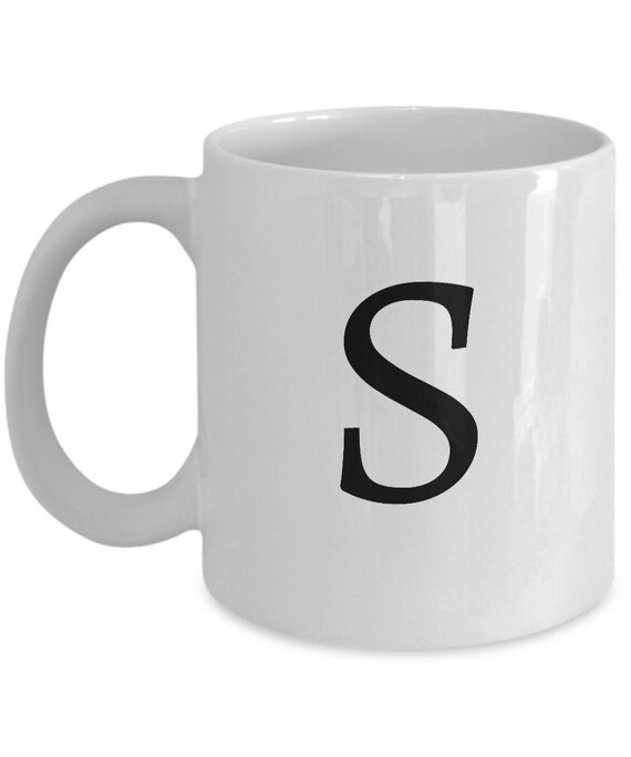 Letter S Monogram Mug, Initial Coffee Cup - Etsy