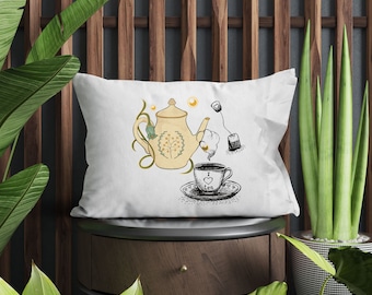 Teapot collection pillow cover from coni blau I heart tea