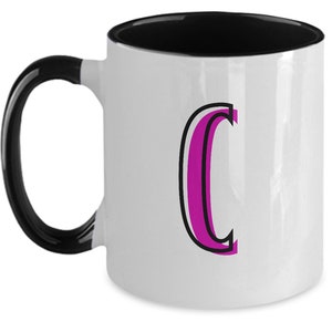 Letter C coffee mug initial coffee cup with letter C monogram aesthetic