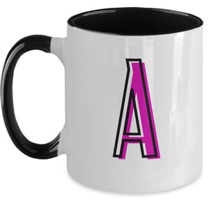 Letra A taza de café taza de café inicial con letra A monograma estética