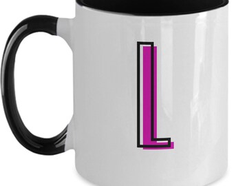 Mug à café Initial L : tasse en céramique monogrammée
