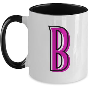 Letter B coffee mug initial coffee cup with letter B monogram aesthetic