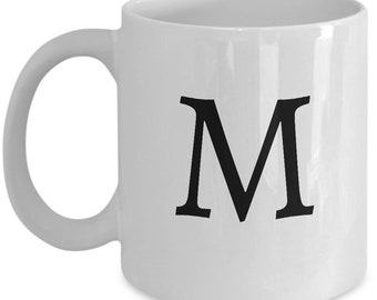 Letter M Monogram Mug, Initial Coffee Cup