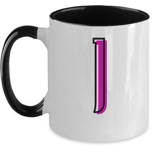 Letter J coffee mug initial coffee cup with letter J monogram aesthetic