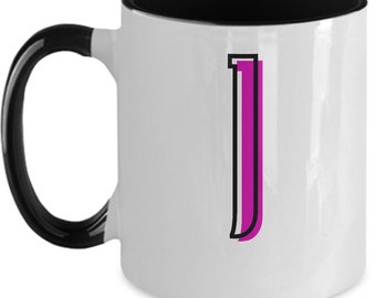 Letter J Monogram Coffee Mug, Initial Cup, Personalized Gift
