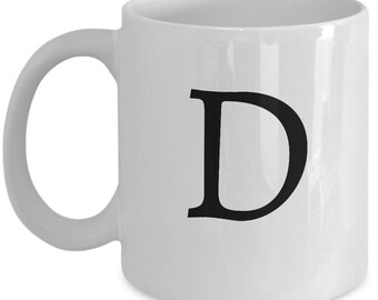 Letter D Coffee Mug, Monogram Initial Cup