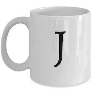 Letter j coffee mug initial coffee cup with letter j monogram