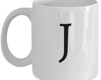 Koffiemok Letter J, kopje monogram initiaal