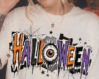 Vintage Halloween PNG, Grunge Retro Design, Retro Spooky Season Sublimation, Fall Halloween Graphic Creppy Png
