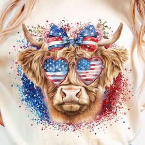 West-Amerikaanse hooglandkoe png, Amerika png, 4 juli png, westerse sublimatie, Amerikaanse vlag, Amerikaanse vlag png, America Designs, Freedom