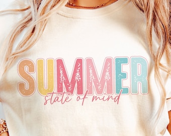 Summer State Of Mind PNG ,beach png design Retro Flowers Summer Sublimation, Popular Trendy Summer, Sunshine Png, Preppy Summer Design Png