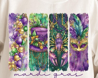 Retro Mardi Gras PNG, Fleur De Lis Png, Brushstroke Mardi Gras Png, Glitter, Mardi Gras Coquette Png, King Cake Png, Louisiana Crawfish Png
