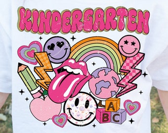 Back to school, Kindergarten Printable, Kindergarten PNG, First Day Of School, School Png, Retro PNG , Kindergarten Grade Design, School Png