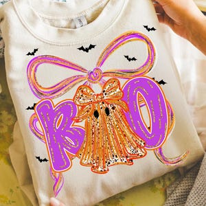 Boo PNG, Spooky Coquette PNG, Ghost PNG, Halloween Png, Fall Png, Preppy Png, Trendy Png, Halloween Bow Png, Faux Glitter Png, Brushstroke