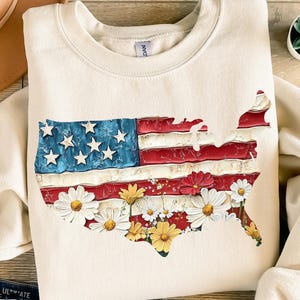 Bloemen kaart van Amerika png, 4 juli png, Amerika png, patriottisch png-ontwerp, coquette 4 juli png, retro 4 juli png-ontwerpen