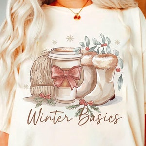 Coquette Winter Basics Png, Retro Snowman Hot Cocoa ng, Christmas Coquette Bow PNG, Winter Shirt Png, Christmas Girly Png, Cozy Winter Png