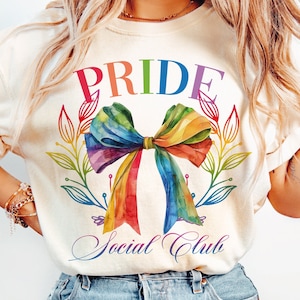 Pride Social Club png sublimation Coquette Bow, LGBTQ+ png, love is love png, western pride png, pride flag png,LGBT Pride png, Gay Side png