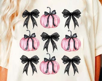 Pumpkin Coquette bow png, retro halloween png, trending png, Gothic png, black bow png soft girl png, Pumpkin girly png, Pink pumpkin png