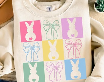 Retro Checkered Easter Coquette Png, Easter Bunny png, Easter png, Coquette Easter png, Girls Easter Png, Christian Easter, Happy Easter Png