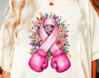 Breast Cancer with boxing gloves png sublimation design download, Breast Cancer png, Cancer Awareness png, sublimate designs download