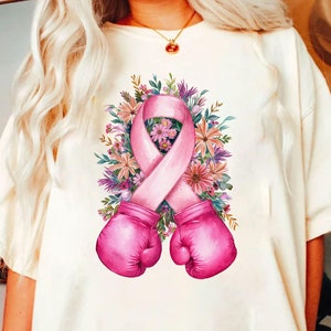 Breast Cancer with boxing gloves png sublimation design download, Breast Cancer png, Cancer Awareness png, sublimate designs download