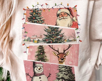 Rosa Retro Jul PNG, God Jul PNG, Retro Jul PNG, Jul PNG, God Jul PNG, Trendig Jul-T-shirt, Sublimering