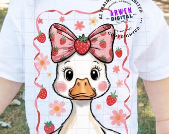 Süße Erdbeergans Png, Sommergans, Mama Gans Png, Kokette Gans Erdbeere Png Sommer, Muttertag Gans Mama Shirt Design Download